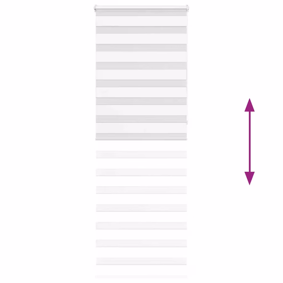 Valge sebraruloo kettmehhanismiga, 85 x 230 cm, 100% polüester – 5