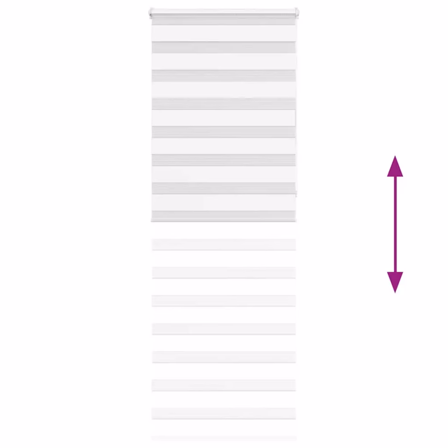 Valge sebraruloo triibulise kangaga, 90 x 230 cm, 100% polüester – 5