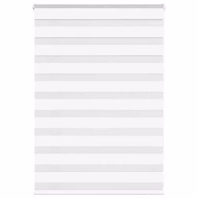 Triibuline sebraruloo privaatsuse ja valguse reguleerimiseks, valge, 95 x 100 cm, polüester