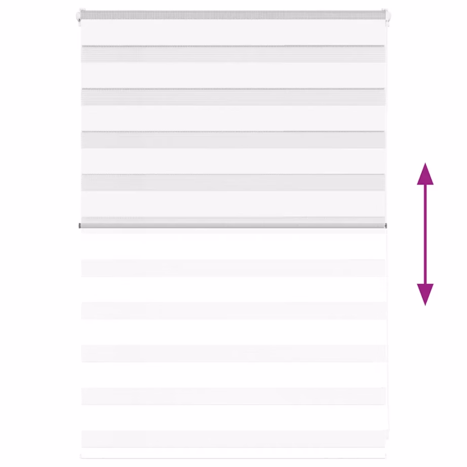 Triibuline sebraruloo privaatsuse ja valguse reguleerimiseks, valge, 95 x 100 cm, polüester – 5