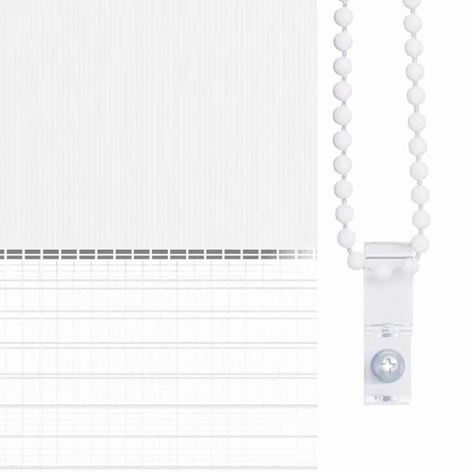 Valge sebraruloo kettmehhanismiga, 95 x 230 cm, polüester – 9