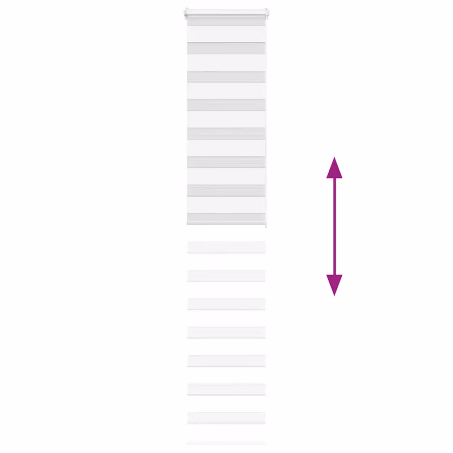 Valge triibuline sebraruloo kettmehhanismiga 40 x 200 cm, polüester – 5