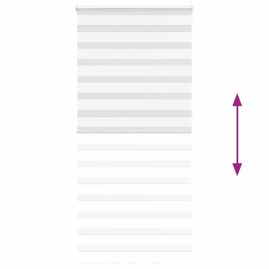 Valge triibuline sebraruloo kettmehhanismiga, 105 x 230 cm, polüester – 5