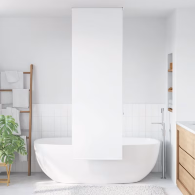 Veekindel duširuloo ketiga, valge PEVA, 80 x 240 cm