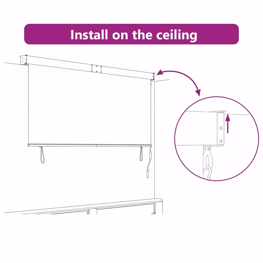 Välik rulookardin rõdule ja terrassile, oranž-pruun triibuline, kangas ja alumiinium, 200 x 250 cm – 5