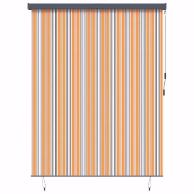 Välikardin rulookardin UV-kaitsega, kollane ja sinine, 200 x 250 cm, polüesterkangas ja alumiinium, ainult laekinnitus