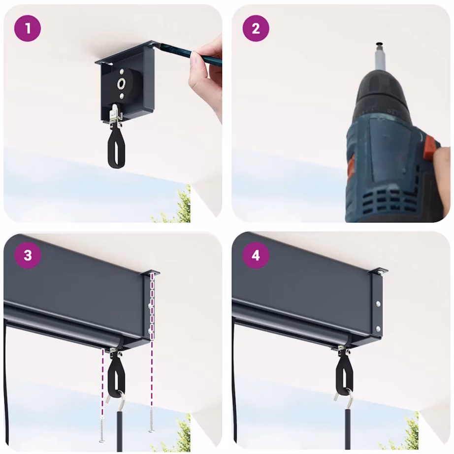 Käsivändaga väliruloo rõdule ja terrassile, kreemjasvalge, 140 x 250 cm – 6