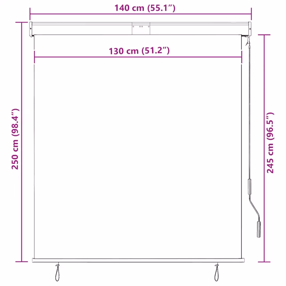 Väliruloo käsivändaga, UV-kaitsega, 140 x 250 cm, valge-oranž – 10