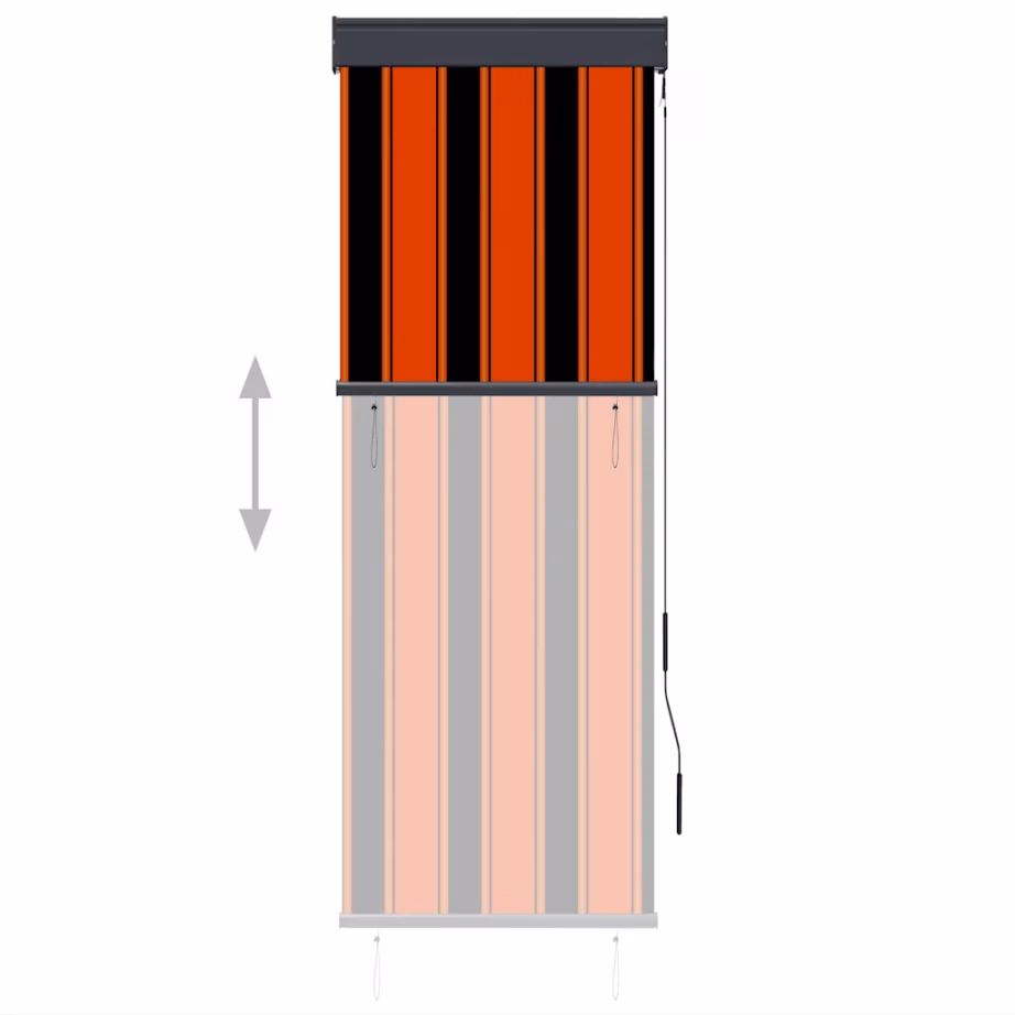 Väliruloo rõdule ja terrassile, käsivända ja UV‑kaitsega, oranž/pruun, 60 x 250 cm – 3