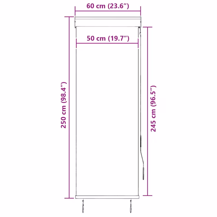 Väliruloo rõdule ja terrassile, käsivända ja UV‑kaitsega, oranž/pruun, 60 x 250 cm – 9
