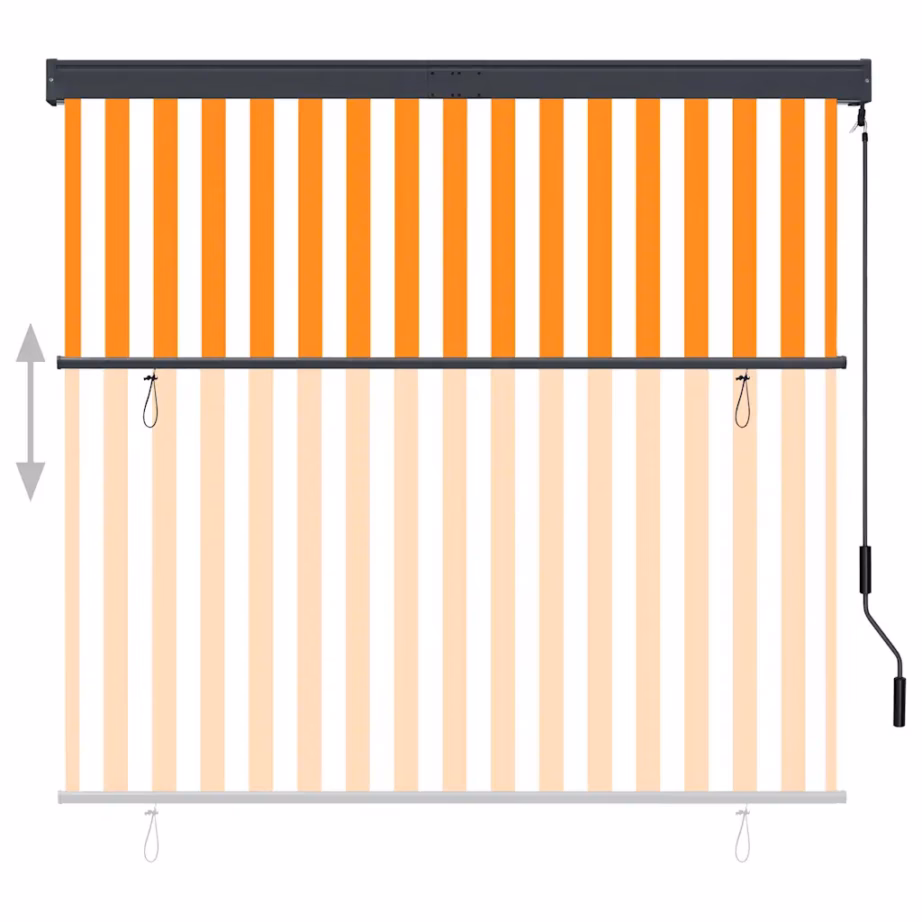 Käsivändaga väliruloo UV-kaitsega, 160 x 250 cm, valge-oranž – 3
