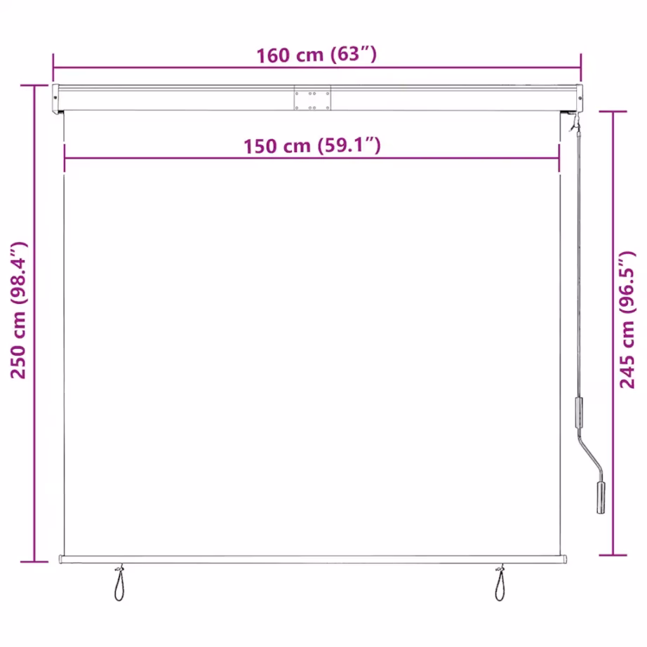 Käsivändaga väliruloo UV-kaitsega, 160 x 250 cm, valge-oranž – 10