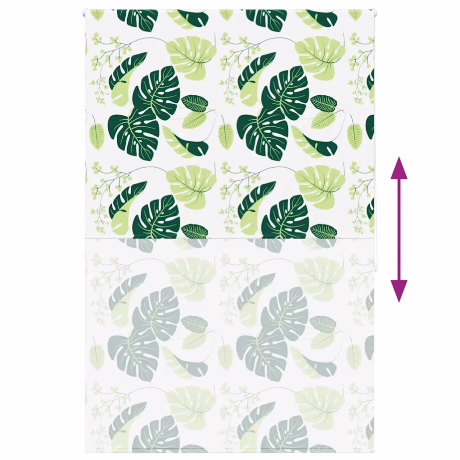 Veekindel duširuloo roheliste lehtede mustriga, PEVA, 150 x 240 cm – 5