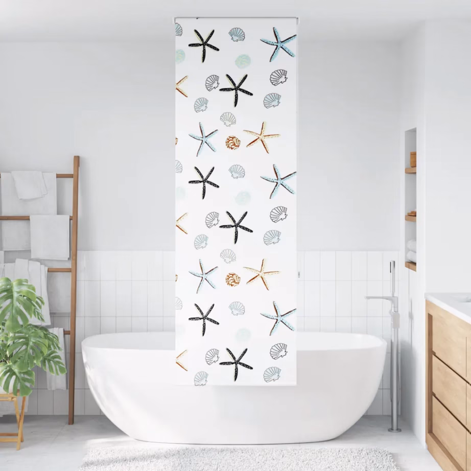 Veekindel duširuloo meremustriga, PEVA, 70 x 240 cm, kanga laius 66 cm – 2