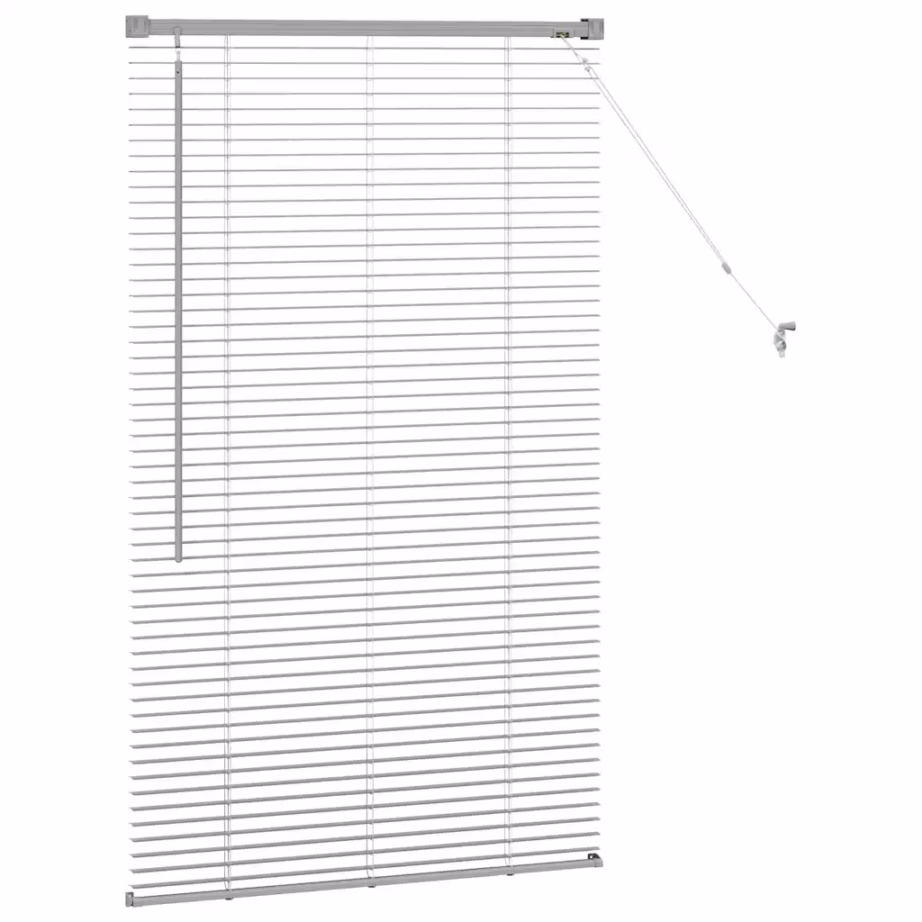 Veneetsia ruloo valguse ja privaatsuse reguleerimiseks, hõbedane alumiinium, 130 x 80 cm – 6