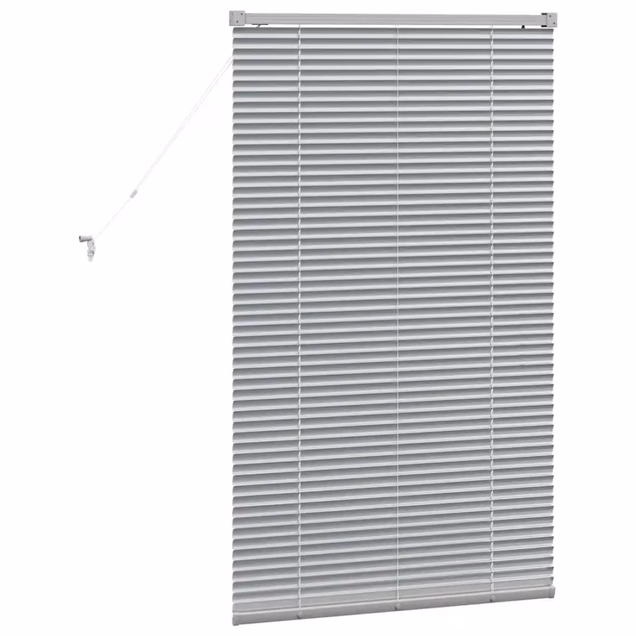 Veneetsia ruloo valguse ja privaatsuse reguleerimiseks, hõbedane alumiinium, 130 x 80 cm – 7