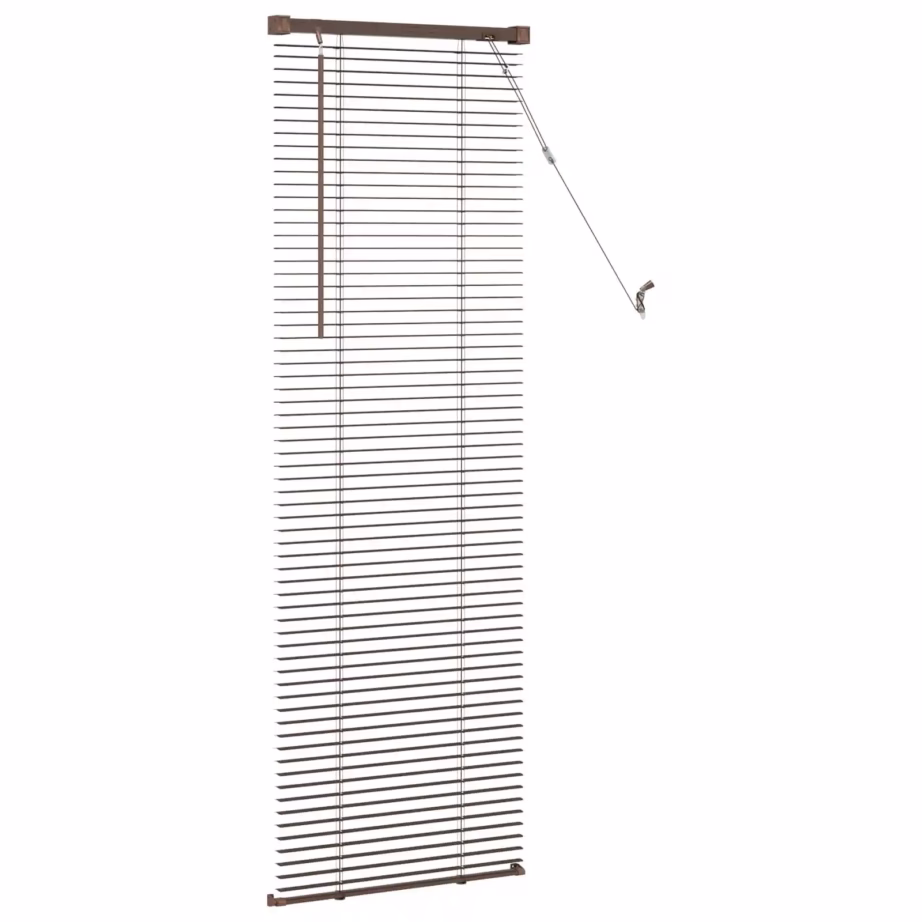 Veneetsia ruloo, reguleeritav, PVC, tumepruun mustriga, 150 x 40 cm – 5