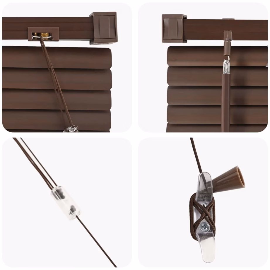 Veneetsia ruloo, reguleeritav, PVC, tumepruun mustriga, 150 x 40 cm – 7