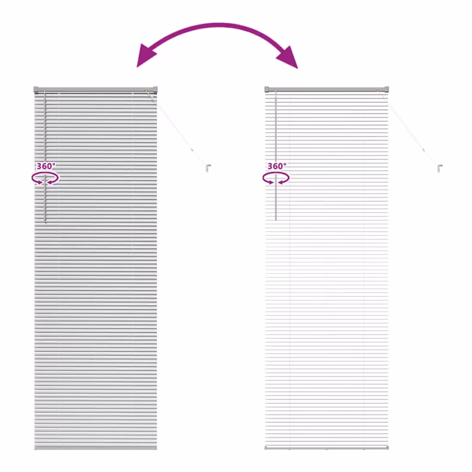 Veneetsia ruloo, hõbedane alumiinium, 220 x 70 cm - 11