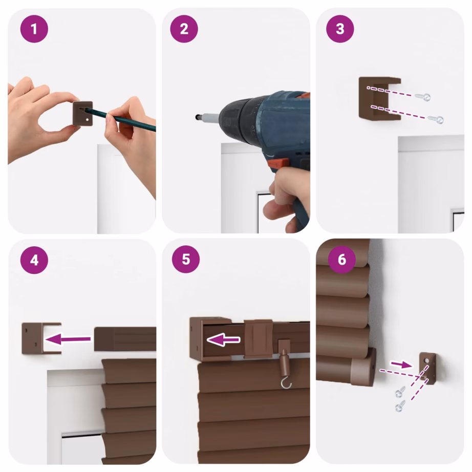 Reguleeritav Veneetsia ruloo, tumepruun mustriga PVC, 213 x 80 cm – 13