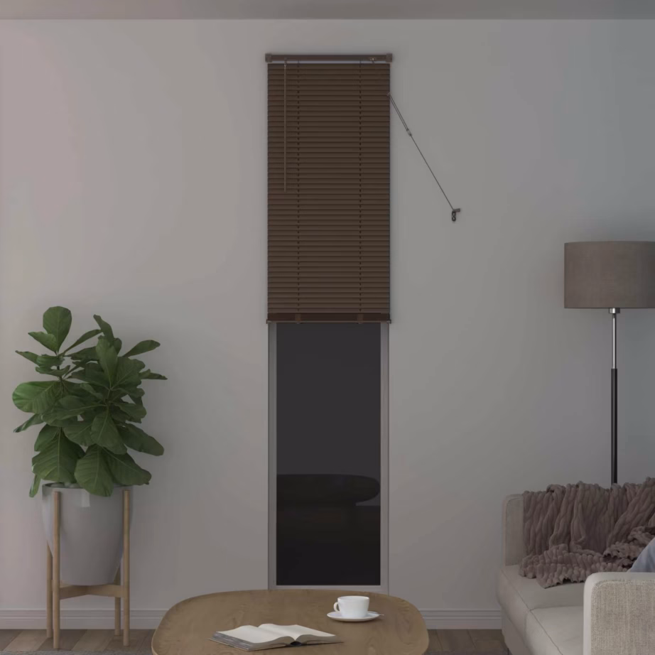 Veneetsia ruloo, reguleeritav, tumepruun mustriga PVC, 213 x 40 cm - 3