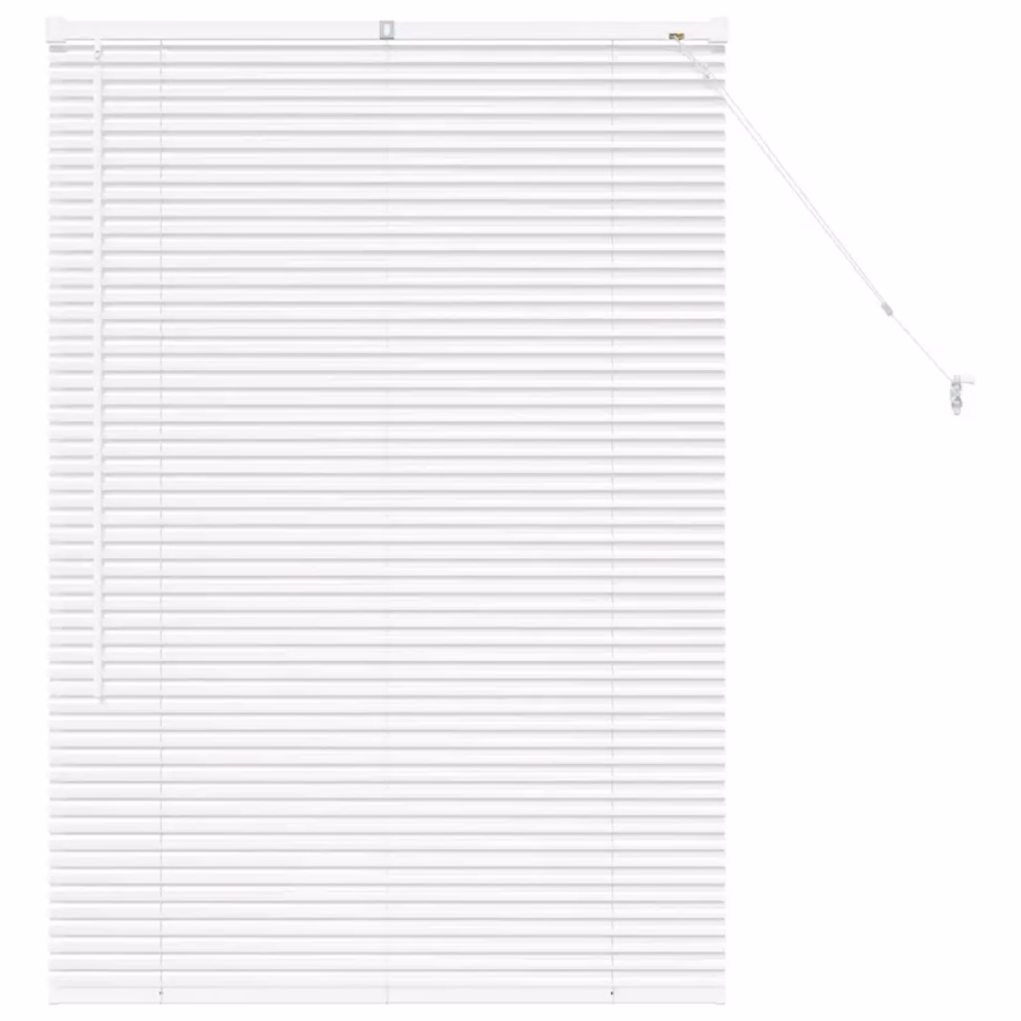 Veneetsia ruloo valguse ja privaatsuse reguleerimiseks, valge alumiinium, 130 x 90 cm – 2