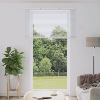 Veneetsia ruloo, reguleeritav, valge PVC, 213 x 130 cm