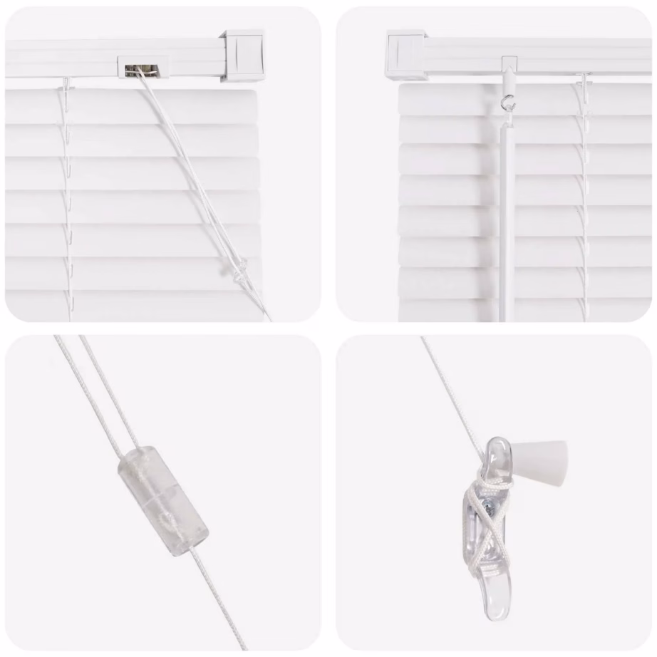 Veneetsia ruloo, reguleeritav, valge PVC, 213 x 70 cm - 7