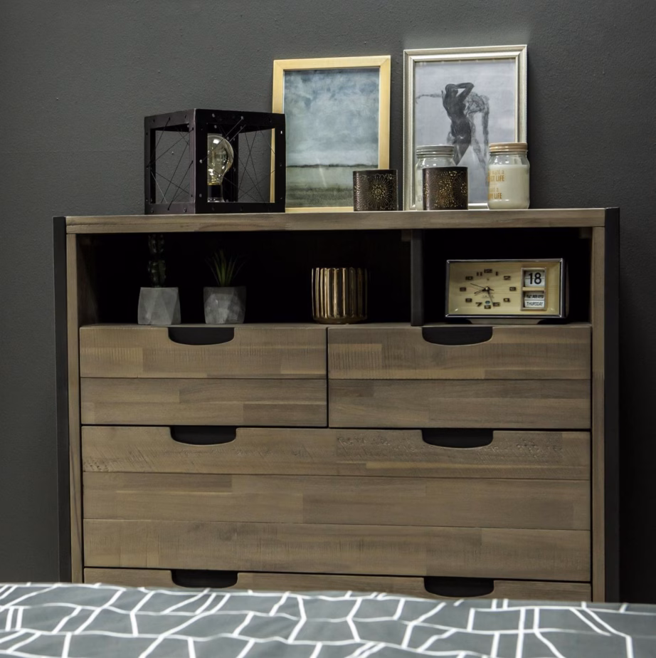 4 sahtliga loft-stiilis kummut Livin Hill Flow FLOB03, 100x45x105 cm, akaatsiapuit - 3