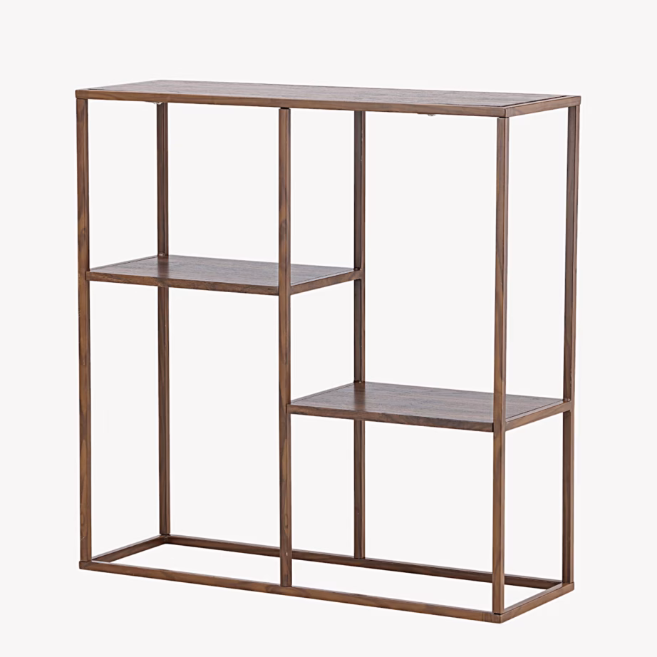 Avatud riiul Staal pähklitooni terasraamiga 80x26x81 cm, 63358-444 – 2