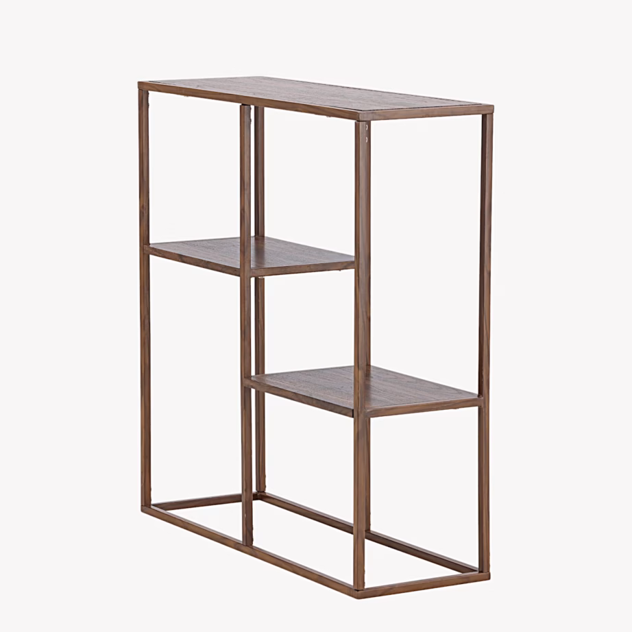 Avatud riiul Staal pähklitooni terasraamiga 80x26x81 cm, 63358-444 – 3