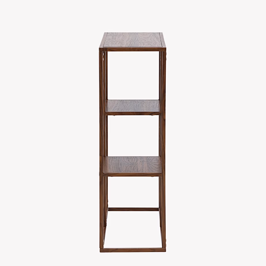 Avatud riiul Staal pähklitooni terasraamiga 80x26x81 cm, 63358-444 – 4