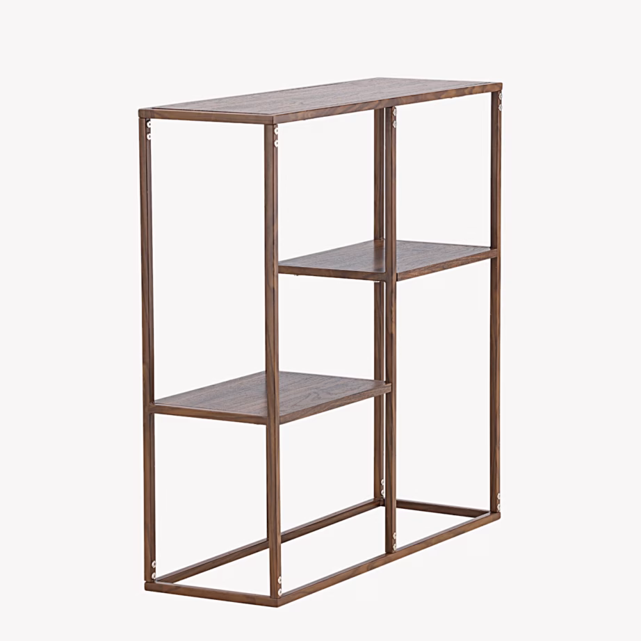 Avatud riiul Staal pähklitooni terasraamiga 80x26x81 cm, 63358-444 – 5