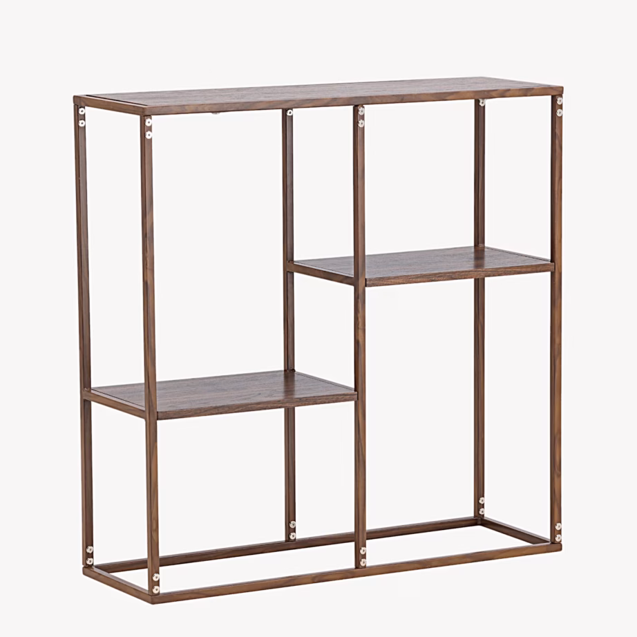 Avatud riiul Staal pähklitooni terasraamiga 80x26x81 cm, 63358-444 – 6