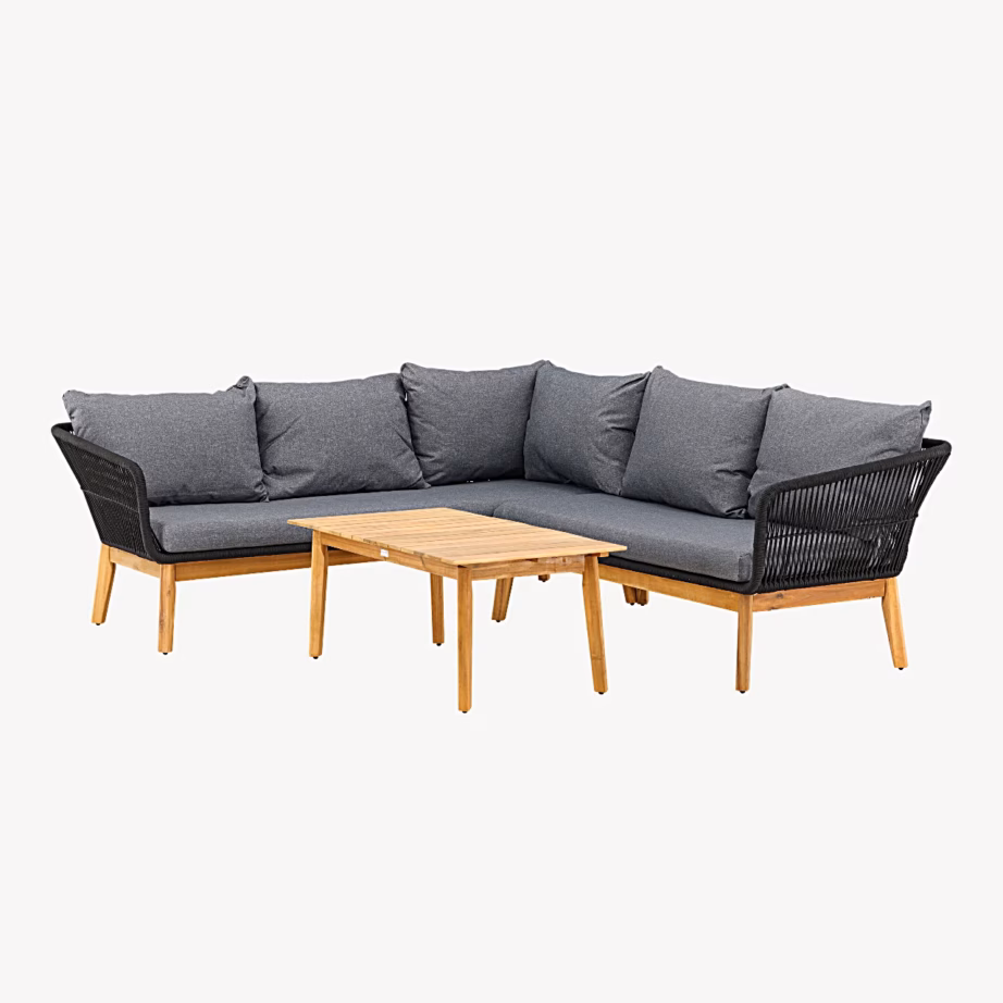 Aiamööbli nurgadiivanikomplekt Chania, must/akaatsia, 9937-022 – 3