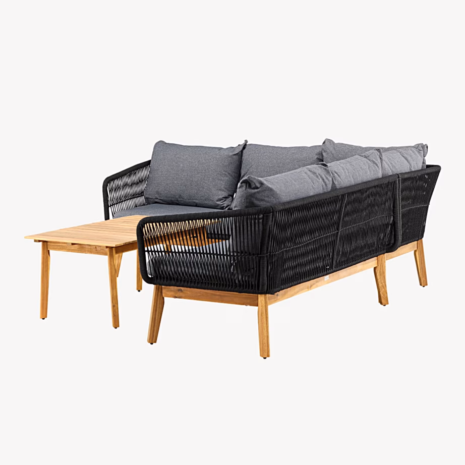 Aiamööbli nurgadiivanikomplekt Chania, must/akaatsia, 9937-022 – 5