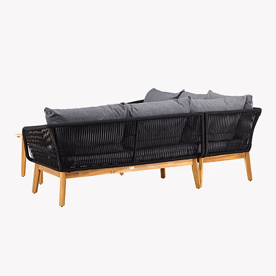 Aiamööbli nurgadiivanikomplekt Chania, must/akaatsia, 9937-022 – 6