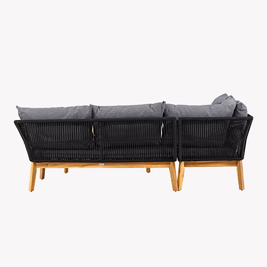 Aiamööbli nurgadiivanikomplekt Chania, must/akaatsia, 9937-022 – 7