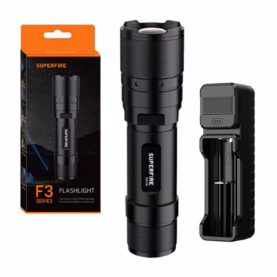 Taskulamp Superfire F3-L2, 570 lm, zoom ja USB-laadimine