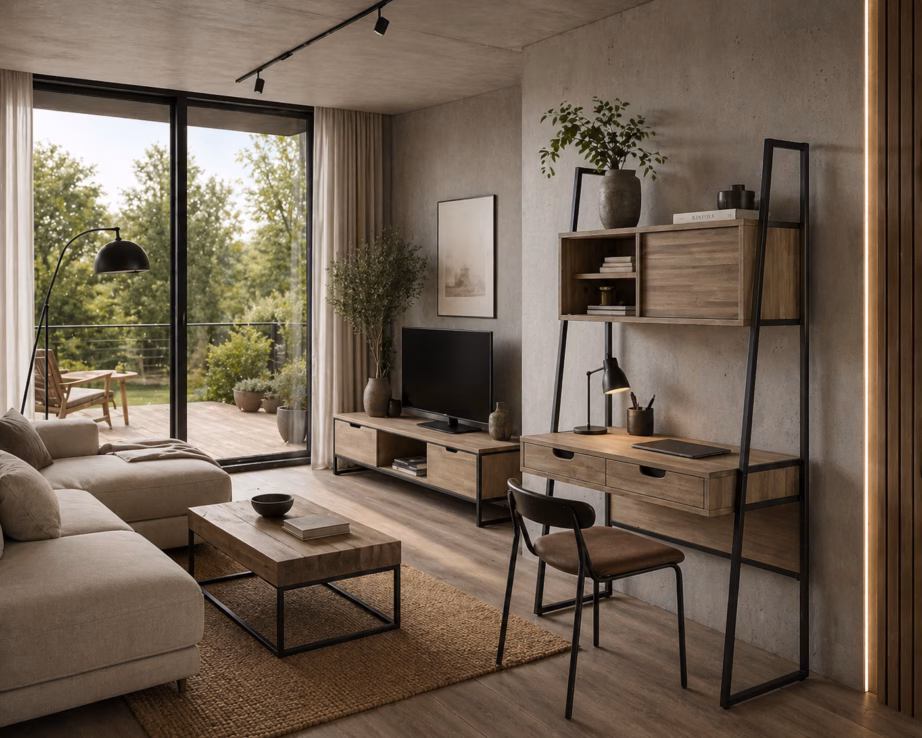 2 sahtli ja 2 uksega kirjutuslaud Livin Hill Flow FLOHO01D, 100x50x180 cm, akatsiapuit - 17