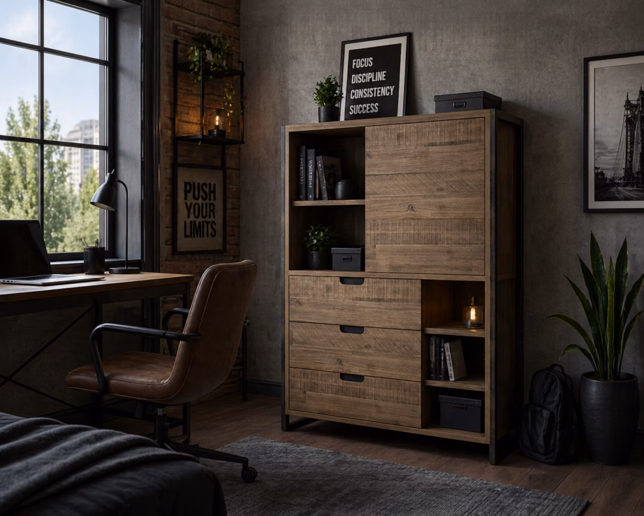 3 sahtliga kõrge kummut Livin Hill Flow FLOL04, 100 x 40 x 140 cm, akatsiapuit - 7