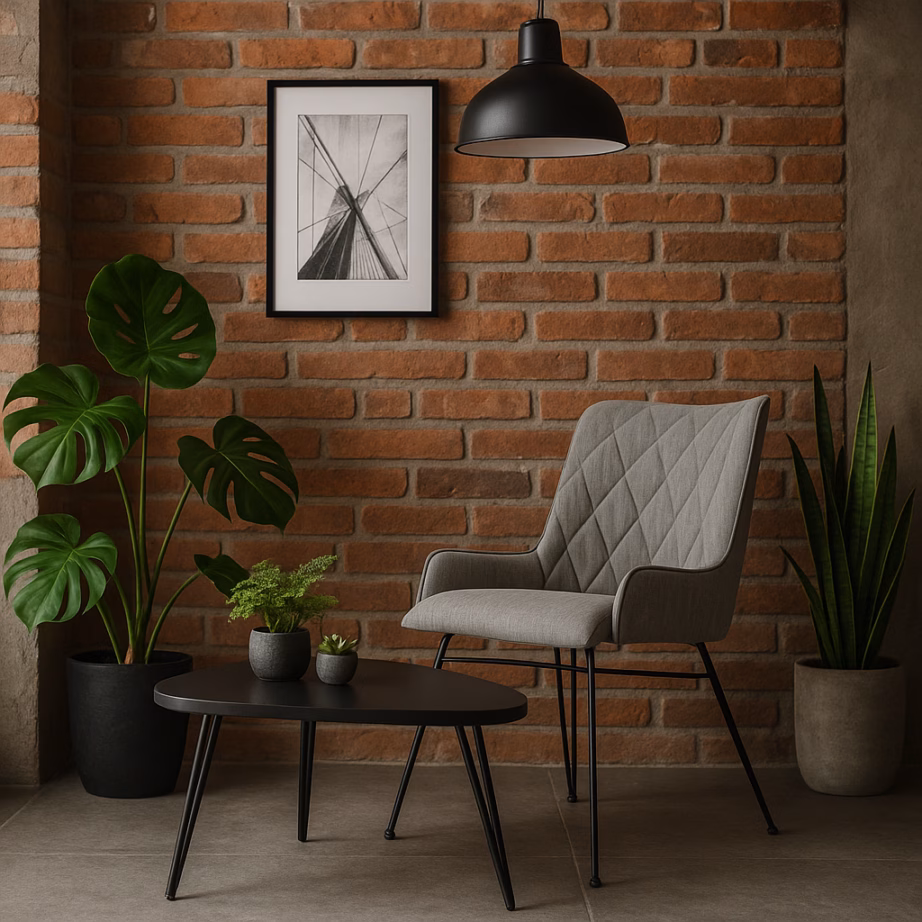 Retro polsterdatud söögitool Livin Hill ADESD03B, hall kangas, mustad metalljalad – 12