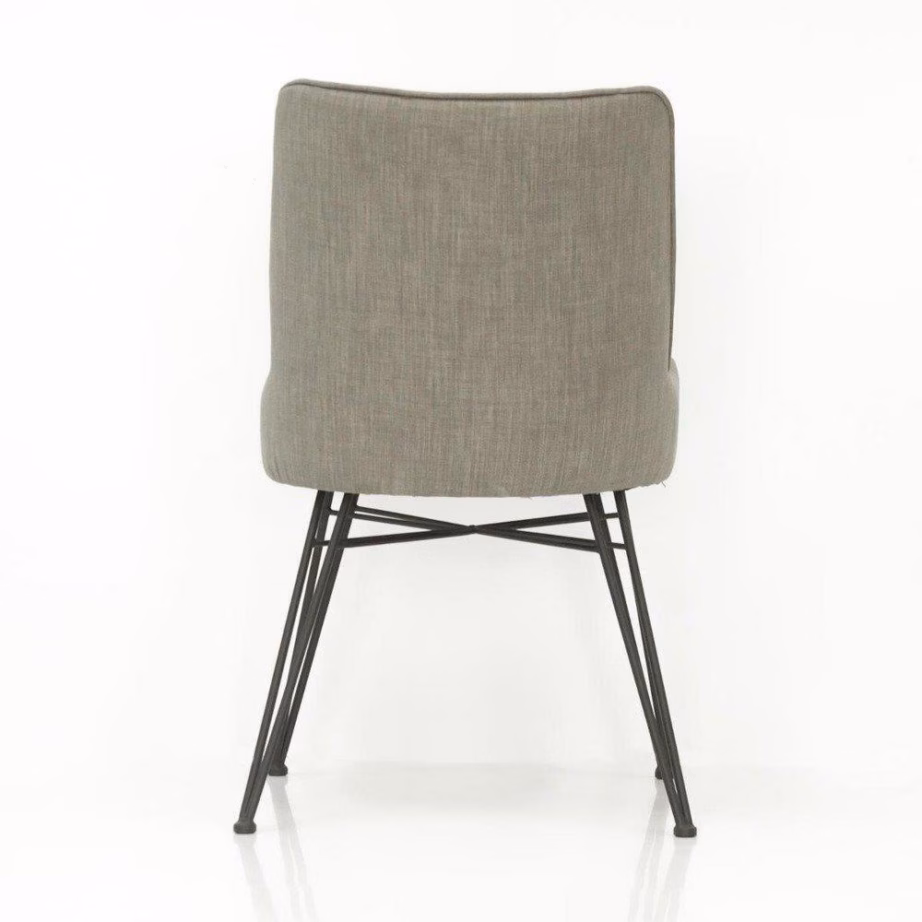 Retro polsterdatud söögitool Livin Hill ADESD03B, hall kangas, mustad metalljalad – 6