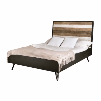 180 cm voodiraam akaatsiapuidust peatsiga Livin Hill Adesso ADESK01, MDF-raam, metalljalad