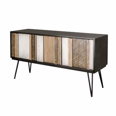 3 uksega kummut 3D esipaneelidega Livin Hill Adesso ADESD01, 155x45x80 cm, must