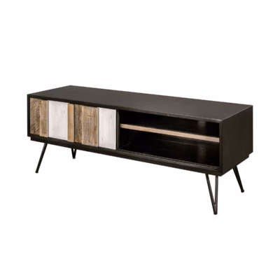 150 cm retro TV-alus 1 ukse ja 2 riiuliga Livin Hill Adesso ADESL01-150, must