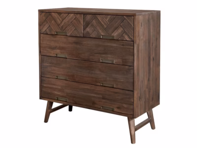 5 sahtliga täispuidust kummut Livin Hill Ashton ASTB03, 100 x 45 x 105 cm, tumepruun