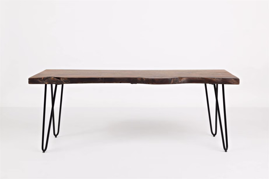 Akaatsiapuidust esikupink mustade metalljalgadega Livin Hill Avola AV1781-48KD, 122 cm, pähklitooni – 2