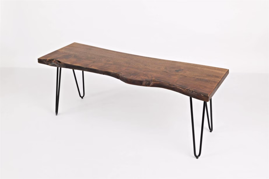 Akaatsiapuidust esikupink mustade metalljalgadega Livin Hill Avola AV1781-48KD, 122 cm, pähklitooni – 4