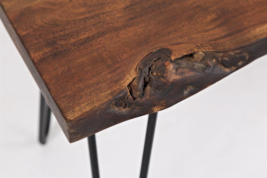 Akaatsiapuidust esikupink mustade metalljalgadega Livin Hill Avola AV1781-48KD, 122 cm, pähklitooni – 6